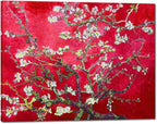 Wieco Art Large Red Almond Blossom Tree Vincent Van Gogh Paintings Reproduction Canvas Prints Wall Art for Home Decor and Wall Decor Classical Flowers Pictures Artwork