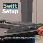 Vari ComfortEdge 60x30 Inch Adjustable Electric Standing Desk – Limited Edition Sit Stand VariDesk with Memory Presets & Sloped Front Edge + Tool-Free Assembly (Black Marble/Slate Legs)