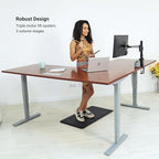 Progressive Desk Stand Up Height Adjustable Standing Desk - L Shaped 85" x 72" Corner Computer Rising Workstation Electric Table - Warm White, Black Frame