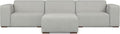 SIMPLIHOME Rex Modular Sofa and Ottoman Set in 100% Recycled Polyester Tightly Woven Performance Fabric, Pale Grey, 122-inch-wide 3-Seater Couch and Matching 34-inch-wide Ottoman for Living Room