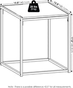 Furinno CAMNUS Side Table Set of 2, Metal Frame End Table, Night Stand, Bedside Table, for Living Room, Bedroom, Solid White