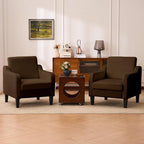 Accent Chair for Living Room, Modern Velvet Living Room Chairs with Wide Backrest, Upholstered Comfy Chair with Cushion, Oversized Sofa Chairs with Wood Legs, Single Armchairs, Brown