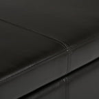 SIMPLIHOME Avalon 48 inch Wide Contemporary Rectangle Storage Ottoman Bench in Tanners Brown Vegan Faux Leather, Assembled, For the Living Room, Entryway and Family Room