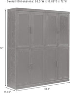Crosley Furniture Essen 2-Piece Kitchen Pantry Storage Cabinet Set, Living Room, Bathroom, Entryway, Black