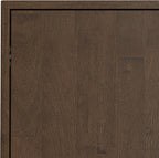 SIMPLIHOME Harper Buffet - 38 inch Wide Solid Hardwood 2-Door Sideboard Buffet in Walnut Brown, Mid-Century Modern Cabinet for Dining Room or Kitchen with Adjustable Shelves and Tapered Legs