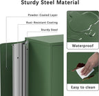 Metal Locker Storage Cabinet, Accent Sideboard Cabinet with Adjustable Shelves for Home Office, Garage, Kitchen, Living Room (Green, 40" H-Metal Doors)