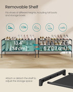 SONGMICS Shoe Rack, 3-Tier Shoe Storage Organizer, Space-Saving, 11.6 x 36.1 x 21 Inches, Entryway, Metal Frame, Non-Woven Fabric Shelves, Ink Black ULSH033BH01S