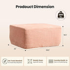 Removable Ottoman Can be Footrest Or Side Table, Idea for Living Room Bedroom Balcony(Plush Fabric, Pink)
