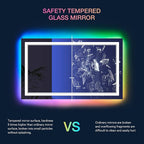 60x36 Inch RGB LED Mirror for Bathroom, RGB Backlit and Front Lighted Bathroom Mirror, Large Dimmable Vanity Mirror with Lights,Anti-Fog, Memory,ETL Listed, Wall Mounted