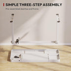 Standing Desk with Drawer, Electric Height Adjustable Home Office Desk with Storage & USB Ports, 48 inch White Wood Tabletop/White Frame