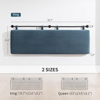UEV King Headboard Only, Wall Mounted Hanging Upholstered Bed Head Board, Modern Vertical Channel Design of Fine Flannel, Elegant Blue Fluted Headboard for Bedroom (Lake Blue, King Size)