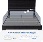 Allewie Full Size Platform Bed Frame with Velvet Upholstered Headboard and Wooden Slats Support, Fully Upholstered Mattress Foundation/No Box Spring Needed/Easy Assembly, Black