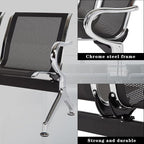 Kinsuite Waiting Room Chair - 3-Seat Airport Reception Lobby Office Bench, Black