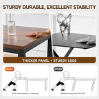 Computer Desk with Drawer, 47 Inch Home Office Work Desks, Modern Writing Study PC Desk Gaming Table for Small Place Bedroom, Thickened Tabletop and Stable Metal Frame Leg（Rustic Brown）