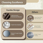 Ypati 3-Piece Handwoven Rattan Patio Conversation Set, Aluminum Frame with All Weather Coating, for Porch, Balcony, Garden, 2 Comfortable Chairs with Coffee Table, Black & White, Designed by Eureka