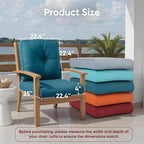 Outdoor Chair Cushion Set of 3, Waterproof Outdoor Seat Cushions 25x22 , Patio Chair Cushions for Outdoor Furniture, Couch Cushion Replacement, Include 3 Back & 3 Seat Cushions, Button/PeacockGreen