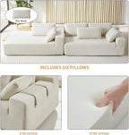 108" Modular Sectional Couch Sofa with L-Shape Chaise, Modern Cloud Comfy Sofa with Deep Seat, Upholstered Couches for Living Room Bedroom, No Assembly Required (Beige Right Facing Chaise)
