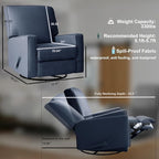 Harkawon Swivel Rocker Recliner Chair, Glider Rocker Recliner, Rocking Chairs Nursery, Fabric Chair with High Back, Deep Seat, for Living Room, Bedroom, Blue