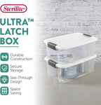 Sterilite 6-Pack Ultra Latching Box, Storage Bins with Lids, Clear Plastic, 18 Quart - Heavy-Duty Organizing Containers for Closet, Bathroom, and Office