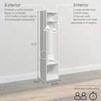 Prepac Narrow Coat Rack Freestanding Hall Tree with 3 Hooks, Entryway Furniture for Coat and Shoe Storage, Entryway Organization with an Adjustable Shelf, 14.75"W x 72.5"H x 15.5"D, White
