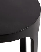 Kate and Laurel Dahl Modern Slatted Wooden Round Drink Table; 12 x 23; Black; Transitional Wood Accent Pedestal Table for Use as Living Room Plant Stand or Small Bedroom Nightstand