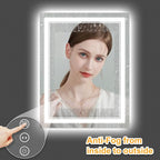 24x36 Inch LED Bathroom Mirror wiht Lights, Backlit and Front Lighted Bathroom Mirror,Anti Fog, Dimmable LED Vanity Mirror