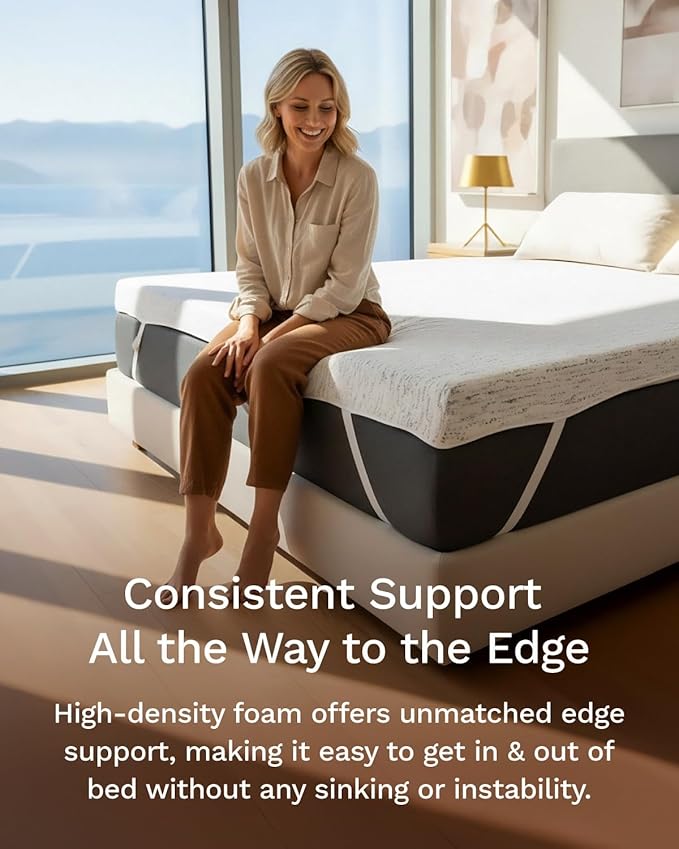 ViscoSoft 2 Inch Memory Foam Mattress Topper Queen - Select High Density Ventilated Mattress Pad - Premium Removable Rayon Cover