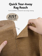 Fantasticlean Microfiber Cleaning Cloth Roll -40 Pack, Tear Away Microfiber Towels, 12" x 12", Reusable, Washable, Scratch Free, Ultra Absorbent for Car, Home Supplies, Shop (TAN)