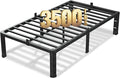 14 Inch Twin Size Bed Frame, 3500Lbs Heavy Duty Metal Platform with Round Corner Legs Mattress Slide Stopper, Steel Slat Support No Box Spring Needed, Noise Free, Non-Slip, Easy Assembly