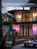 Govee Outdoor Wall Light, 1500LM Smart RGBIC Porch Lights Outdoor with 45 Scene Modes, IP65 Waterproof for Outdoor Decor, DIY, Wall Sconce Works with Alexa, Google Assistant and Matter, 1 Pack