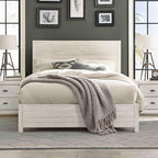Grain Wood Furniture Montauk Solid Wood Bed, Queen Size, Rustic Off-White