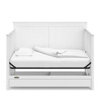 Graco Hadley 5-in-1 Convertible Crib with Drawer (White) – GREENGUARD Gold Certified, Crib with Drawer Combo, Full-Size Nursery Storage Drawer, Converts to Toddler Bed, Daybed