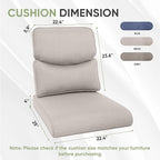Outdoor Chair Cushion Set, 25 x 22 Deep Seat Cushion, Patio Chair Cushions for Outdoor, Include 1 Seat Cushion and 1 Back Cushion, Beige