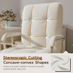 White Office Chair with Soft Leather, Swivel Computer Home Office Desk Chair with Wheels and Padded Arms, Adjustable Height and Tilt