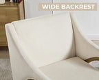 EALSON Modern Accent Chair Comfy Living Room Chair with Wooden Frame and Armrest Mid Century Upholstered Fabric Reading Lounge Armchair for Living Room/Bedroom/Reading/Balcony, Chenille White