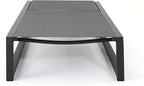 Christopher Knight Home Modesta Outdoor Aluminum Framed Chaise Lounges with Mesh Body, 2-Pcs Set, Black Finish / Grey Mesh