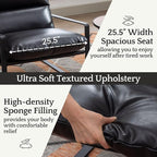 LukeAlon Modern PU Leather Accent Armchairs Set of 2, Upholstered Living Room Chairs with Metal Base Removable Thickened Cushion Sofa Chairs Comfy Lounge Chair for Bedroom Living Room Office, Black