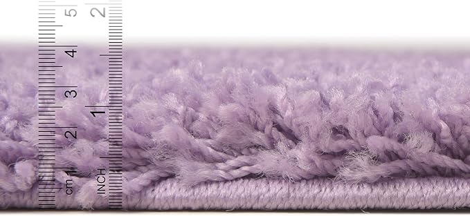 Unique Loom Solid Shag Collection Area Rug (6' 1" x 9' Rectangle, Lilac)