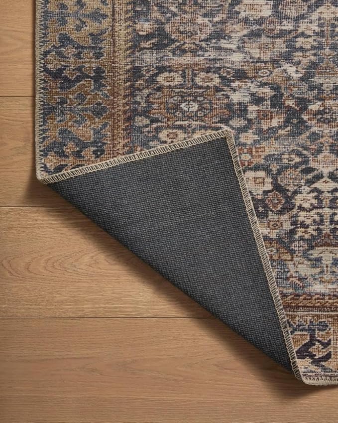 Loloi Amber Lewis Georgie Collection GER-05 Denim/Spice 18" x 18", .19" Pile Height, Sample Rug