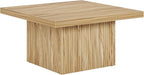 Tribesigns Square Coffee Table, 31.5-Inch Fluted Coffee Table, Mid-Century Modern Living Room Table, Large Cocktail Table for Living Room, Easy Assembly, Oak