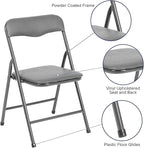 Flash Furniture Mindy Kids 5-Piece Folding Square Table and Chairs Set for Daycare and Classrooms, Children's Activity Table and Chairs Set, Gray