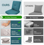 Patio Chair Cushions 4 Packs - Outside High Back Thick Water-Resistant Cushion 22x24 with Zipper Cover for Outdoor Glider Rocking Chairs Loveseat Couch – Peacock Green/Buckle