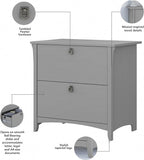 Bush Furniture Salinas 2 Drawer Lateral File Cabinet in Cape Cod Gray, Home Office Storage Solution, Organizer with Drawers for Workspace, Filing Unit