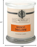 Archipelago Botanicals Scented Candle Hand-Poured Premium Wax, Burns Approx. 60 Hours, Mango, Tangerine, Soy Candle in Glass Jar, 4.5 Inch, 8.6 oz