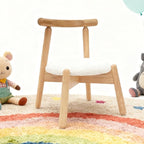Kid Chair, Shepra Toddler Chairs Comfy Reading Chair for Kids Bedroom, Activity Table Chairs with Solid Wood Legs, Little Kids Furniture Wooden Stool for Children Playroom/Nursery/Gifts, White