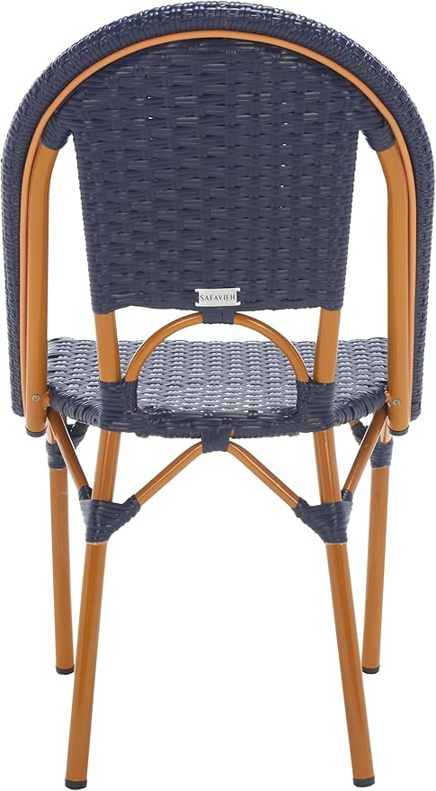 SAFAVIEH Outdoor Collection California Bistro Navy Side Chair Set of 2 (Fully Assembled)