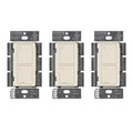 Lutron Caseta Original Smart Light Switch (Lutron Smart Hub Required), for Home, LED Lights, and Fans, 6 Amp, Single-Pole/3-Way, Neutral Required, PD-6ANS-LA, Almond, 3 Pack