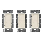 Lutron Caseta Original Smart Light Switch (Lutron Smart Hub Required), for Home, LED Lights, and Fans, 6 Amp, Single-Pole/3-Way, Neutral Required, PD-6ANS-LA, Almond, 3 Pack