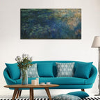 Wieco Art Reflections of Clouds on the Water Lily Pond Giclee Canvas Prints Wall Art of Claude Monet Oil Paintings Large Modern Artwork Pictures Ready to Hang for Bedroom Home Office Decorations L