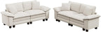 PHI VILLA Cloud Modular Couches Sets, 2 Pieces Sectional Loveseat Sofa Set, 4-Seater Comfy Couch for Living Room Small Spaces, Chenille Corduroy Dual Fabric, Beige